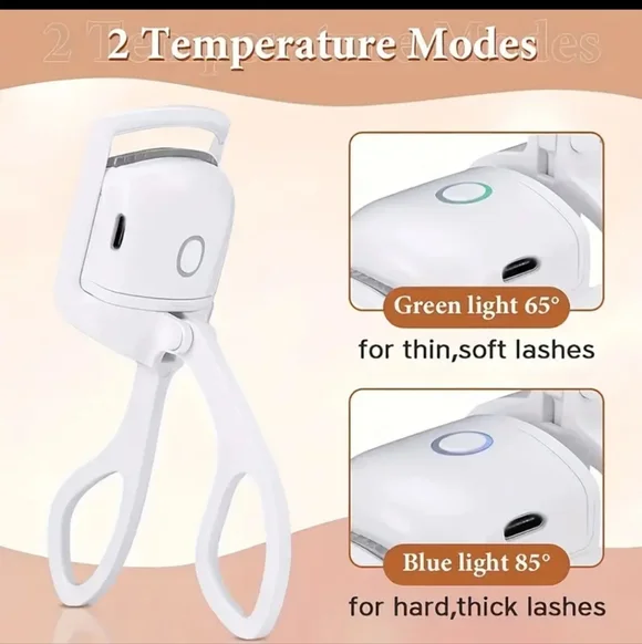 White Electric Eyelash Curler for Precision Lash Lifting - Picture 2 of 7